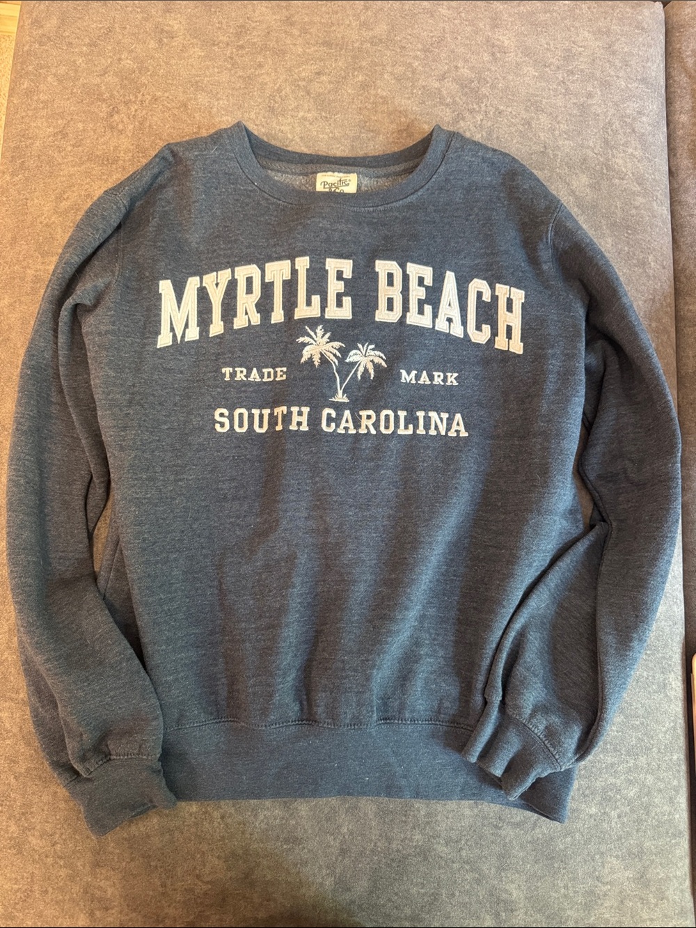 Pacifica Navy Crewneck Sweatshirt with Myrtle Beach Graphic